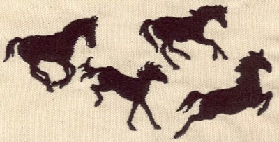 Embroidery Design: Horses<br> 6.05w X 2.99h