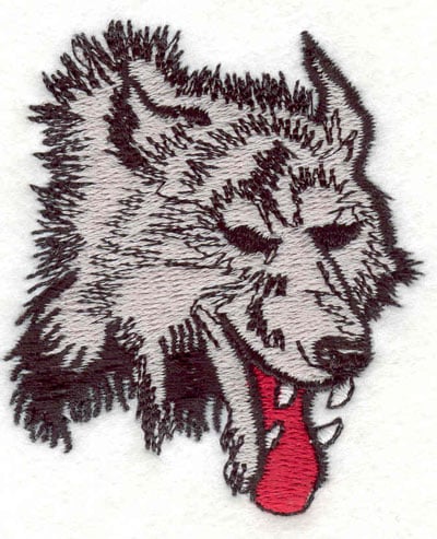 Embroidery Design: Wolf head K <br>2.20"w X 2.50"h