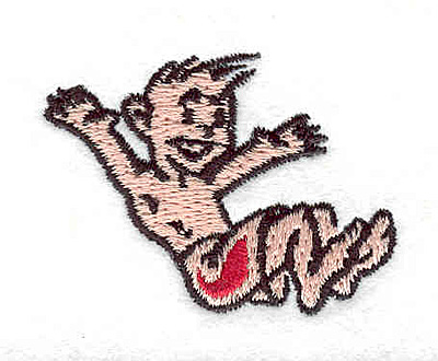 Embroidery Design: Boy playing <br>1.83"w X 1.35"h