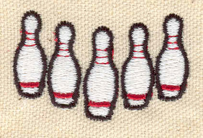Embroidery Design: Bowling pins <br> 1.13w X 1.85h