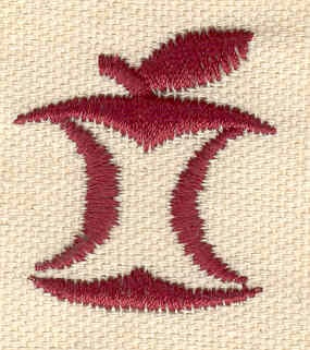 Embroidery Design: Apple core<br> 1.33w X 1.20h