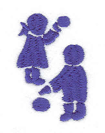 Embroidery Design: Children playing <br>1.64"w X 1.12"h