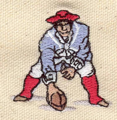 Embroidery Design: Football Player patriot<br> 1.63w X 1.68h