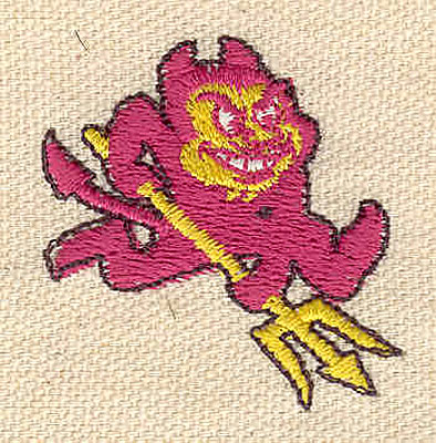 Embroidery Design: Devil D<br> 1.46w X 1.54h