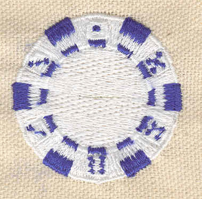 Embroidery Design: Poker chip<br> 1.61w X 1.61h