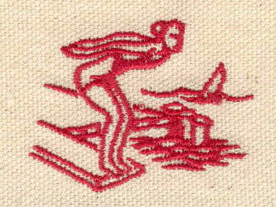 Embroidery Design: Diver  <br> 1.43w X 1.86h