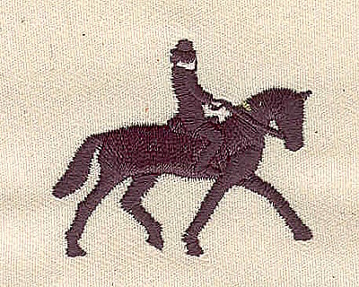 Embroidery Design: Horse and rider dressage<br>1.69in. H x 1.36in. W