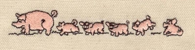 Embroidery Design: Pig family<br> 4.27w X 0.62h