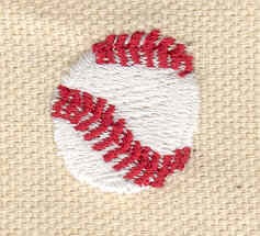 Embroidery Design: Baseball mini<br> 0.72w X 0.72h