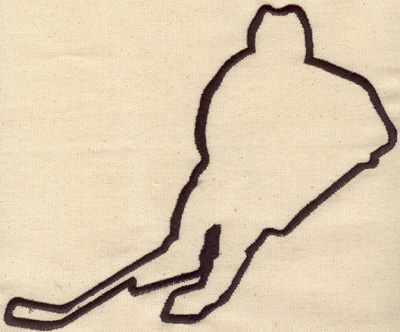 Embroidery Design: Hockey player outline<br> 7.01w X 8.19h