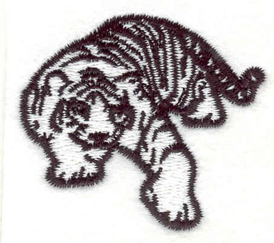 Embroidery Design: Tiger white <br>1.78"w X 2.04"h