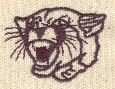 Embroidery Design: Cougar outline<br> 1.24w X 1.66h
