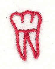 Embroidery Design: Tooth<br> 2.54w X 0.85h