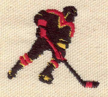 Embroidery Design: Hockey player<br> 1.38w X 1.56h