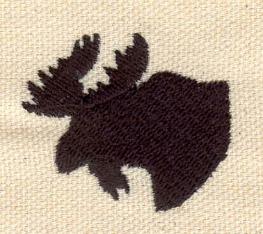 Embroidery Design: Moose head silhouette<br> 1.31w X 1.52h