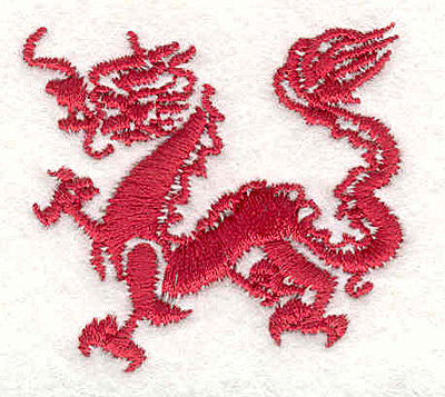 Embroidery Design: Dragon E<br>1.95"Hx1.78"W