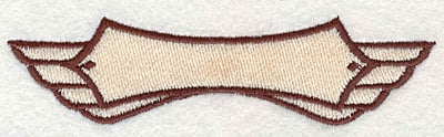Embroidery Design: Banner with Wings<br>4.45" x 1.19"