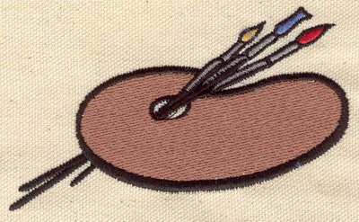 Embroidery Design: Painter's palet<br> 2.45w X 4.07h
