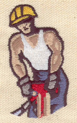 Embroidery Design: Construction worker<br> 2.50w X 1.38h