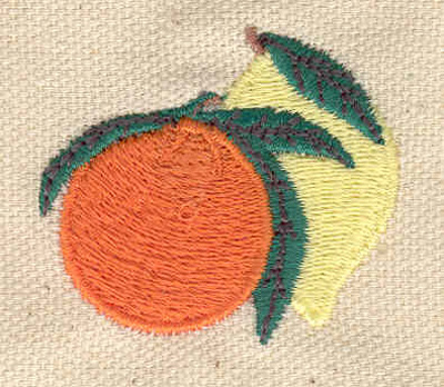 Embroidery Design: Orange and lemon<br> 1.39w X 1.61h