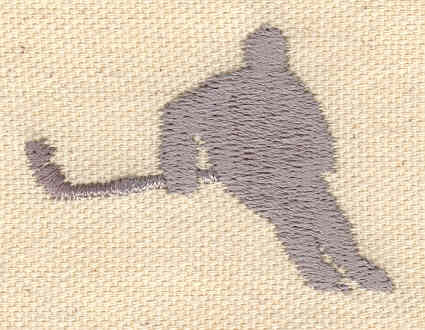 Embroidery Design: Hockey player<br> 1.31w X 1.91h