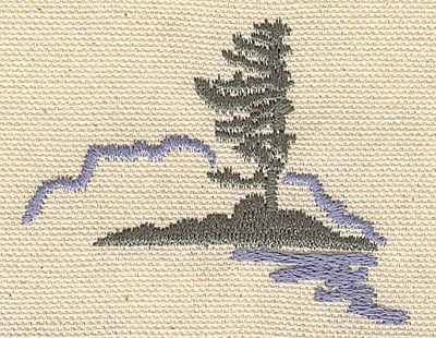 Embroidery Design: Northern scene with evergreen<br> 2.01w X 2.59h