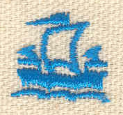 Embroidery Design: Sailing ship<br> 0.65w X 0.71h