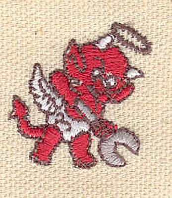 Embroidery Design: Devil E<br> 1.10w X 1.03h