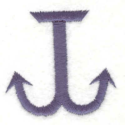 Embroidery Design: Anchor E <br>1.70"w X 1.76"h
