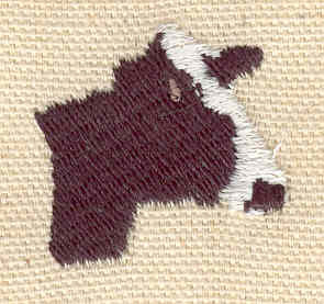 Embroidery Design: Cow head<br> 1.20w X 1.10h