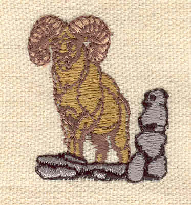 Embroidery Design: Big Horn Sheep<br> 1.40w X 1.60h