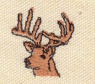 Embroidery Design: Deer head A<br>1.00w X 1.10h