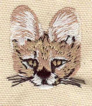 Embroidery Design: Serval cat<br> 1.40w X 1.50h