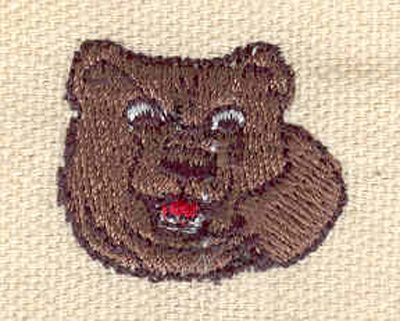 Embroidery Design: Brown bear head<br> 1.00w X 0.90h
