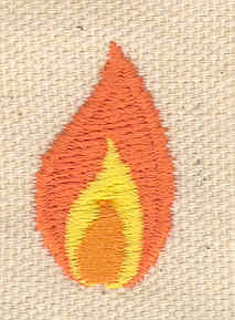 Embroidery Design: Flame<br> 0.70w X 1.10h | Embroidery Legacy Embroidery Design: Flame<br> 0.70w X 1.10h