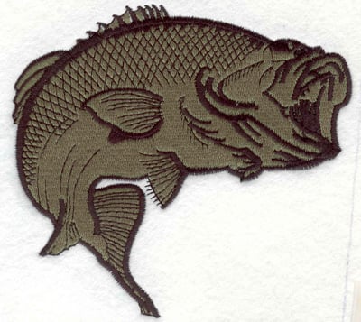 Embroidery Design: Bass B <br>5.20"w X 4.90"h