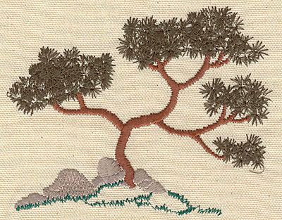 Embroidery Design: Ornamental evergreen large<br> 4.80w X 3.90h