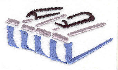 Embroidery Design: Piano Keys <br>1.50" X 2.74"