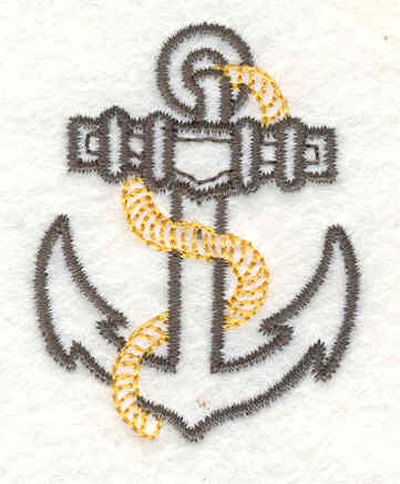 Embroidery Design: Anchor with rope B <br>1.50"w X 1.90"h