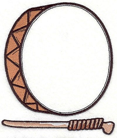 Embroidery Design: Drum with drumstick <br>5.50" X 4.80"