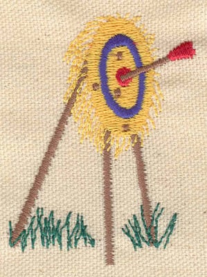 Embroidery Design: Archery target<br> 1.93w X 2.55h
