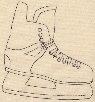 Embroidery Design: Skate outline<br> 7.56w X 8.00h
