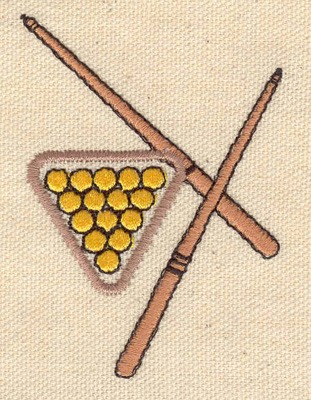 Embroidery Design: Pool cues and balls<br> 2.12w X 3.00h