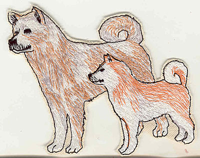 Embroidery Design: Huskies standing<br> 4.50w X 4.25h