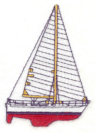 Embroidery Design: Sailboat A <br>2.50"w X 4.20"h