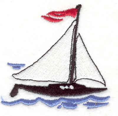 Embroidery Design: Sailboat B <br>2.31"w X 2.46"h