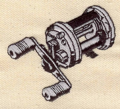 Embroidery Design: Fishing reel<br> 2.60w X 2.40h
