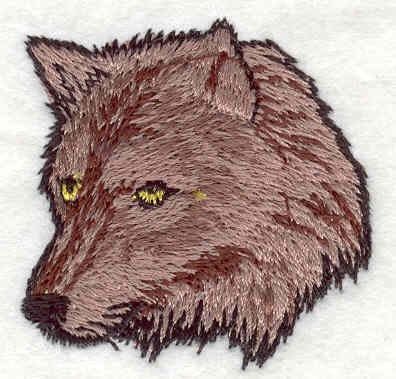 Embroidery Design: Wolf head C <br>1.75"w X 1.80"h