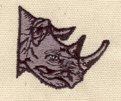 Embroidery Design: Rhino head<br> 1.80w X 1.60h