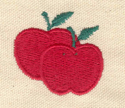 Embroidery Design: Apple duo<br> 1.67w X 1.52h